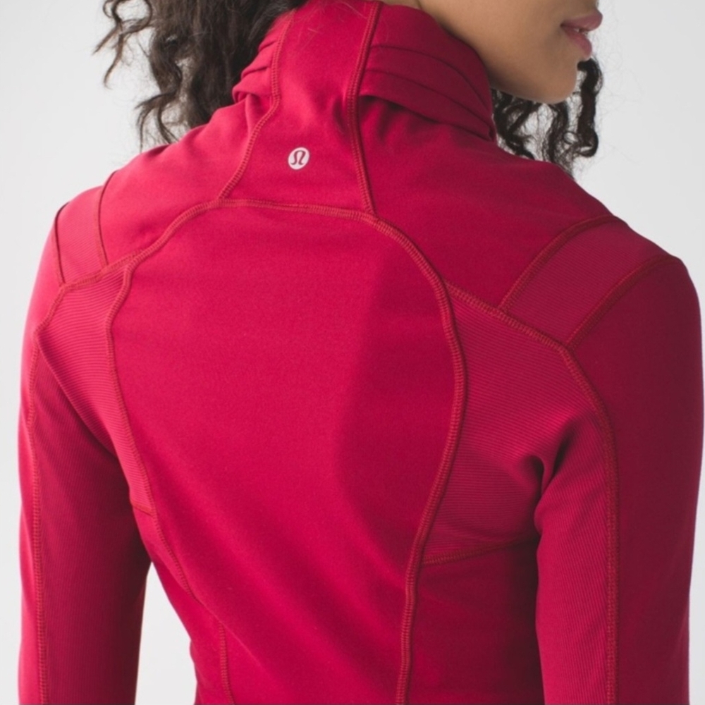Red Asymmetrical Zip Jacket - Picture 2 of 12